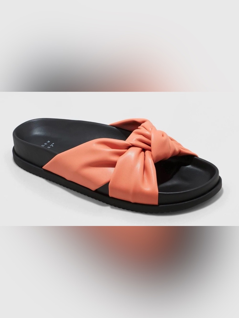 A New Day Women's size 8 1/2 Knotted Slide Sandal - Coral